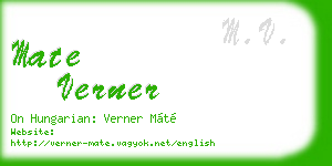 mate verner business card