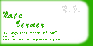 mate verner business card